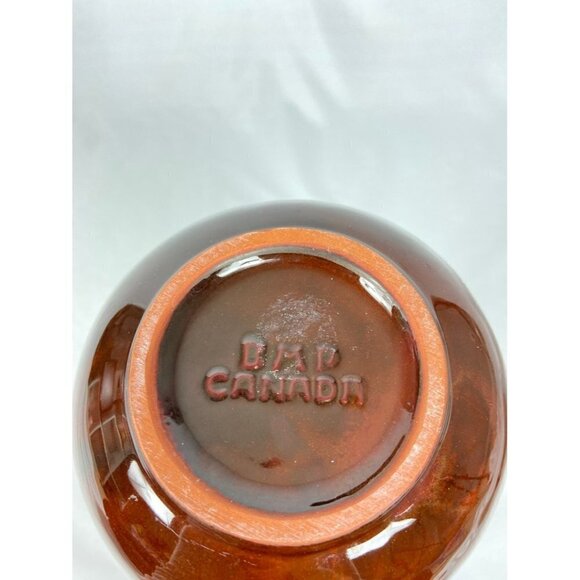 Vintage Blue mountain pottery tall sleek brown gold mid century pitcher vase. - Picture 8 of 9